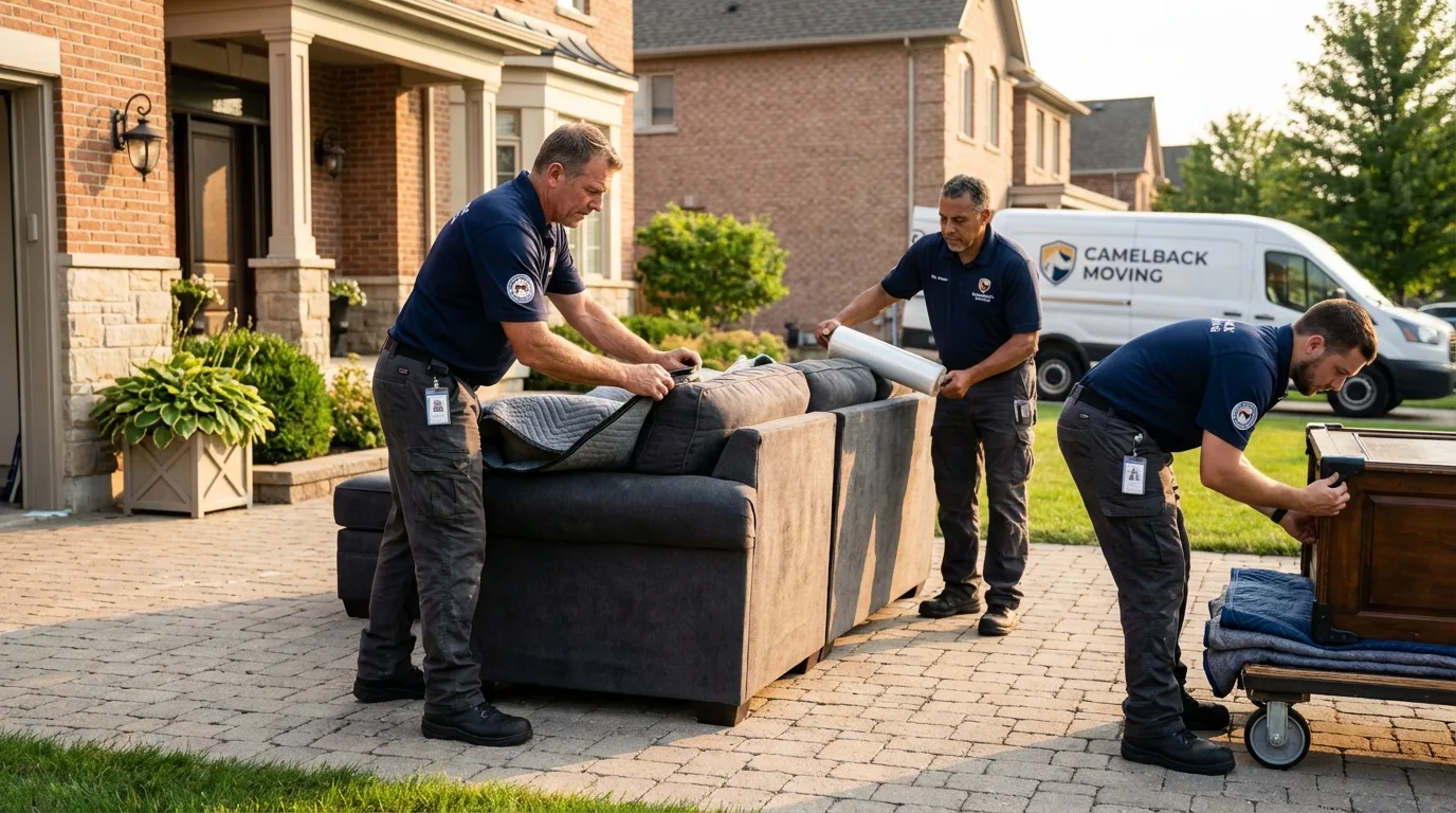 Large estate moving crew wrapping furniture in Billings, MT
